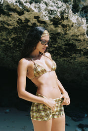 RHO SHORT | ATHENA LIME TARTAN