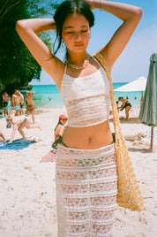 MIU TOP AND SKIRT SET | LACE