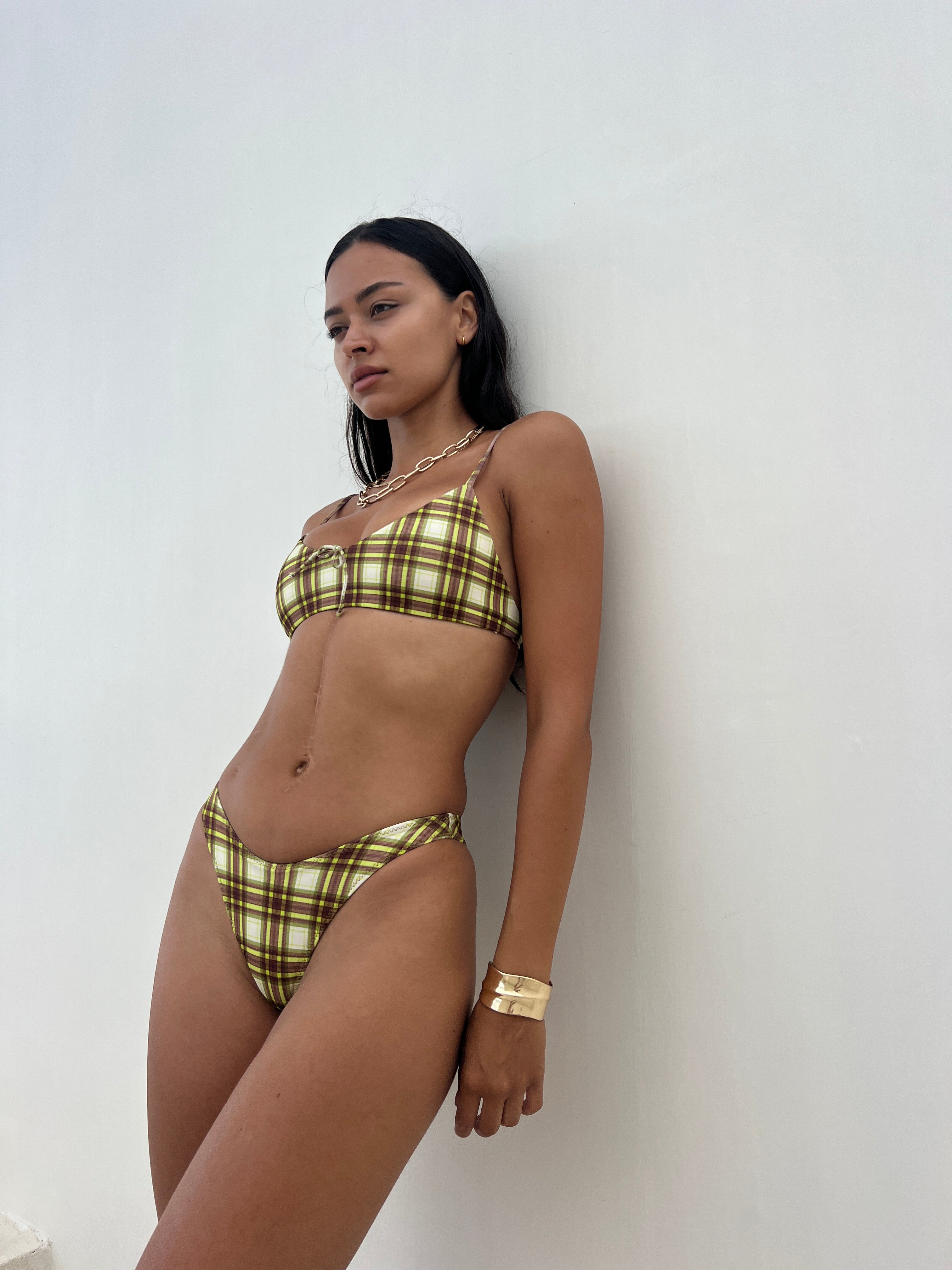 BASIC TOP | ATHENA LIME TARTAN